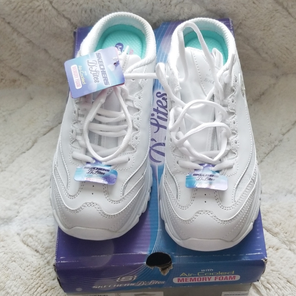 White Skechers with Memory Foam